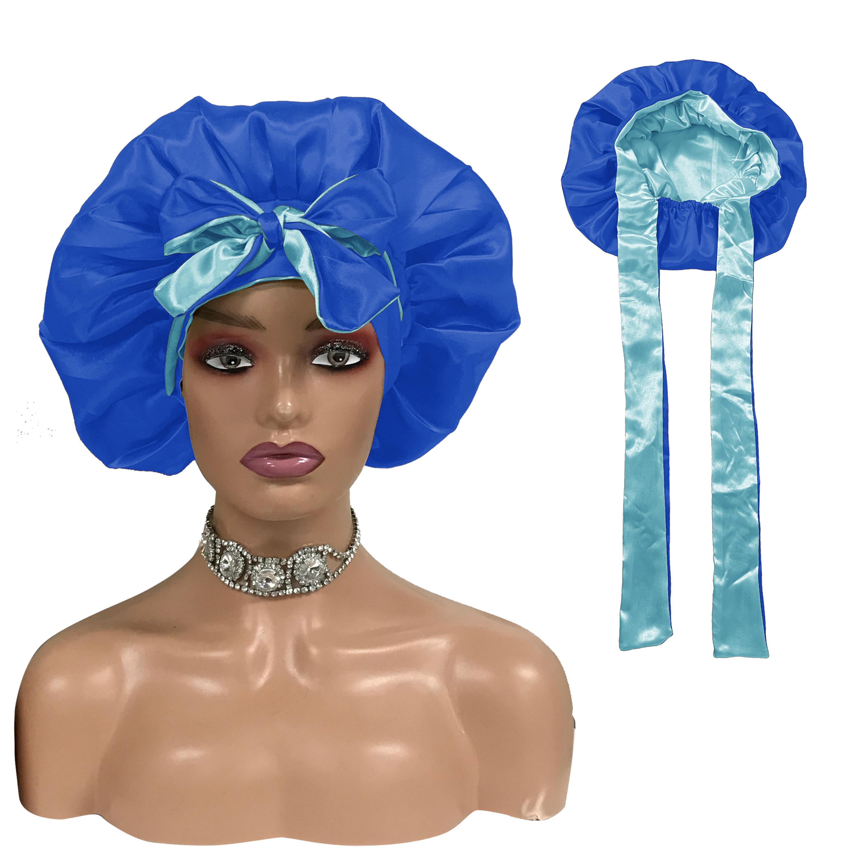 Wholesale Bonnets and Satin Head Wrap Women Sleeping Soft Reversible Braid Bonnet Double Layer Designer Bonnets