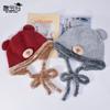 Cute bear plush hat women's winter plush warm wool hat cold protection ear protection face small bag head knitted hat