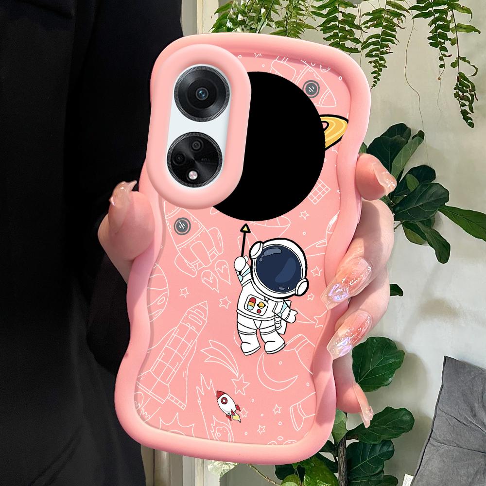 

Окрашенный узор Big Wave Edge Мягкий силиконовый материал Macaron чехол для телефона противоударный защитный резиновый чехол для OPPO Reno Realme Realme 9I розовый