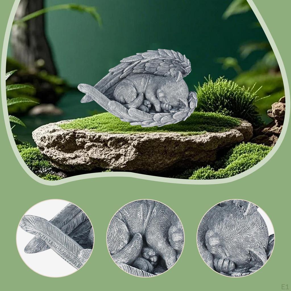 Garden Statue Cat Memorial Stone Thoughtful Sympathy Gift Remembrance Weather Resistant Resin Animal