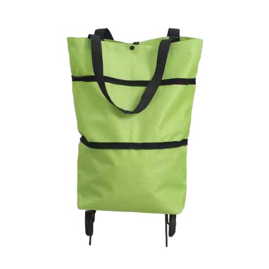 

Yousheng Складная хозяйственная сумка на колесах Большой вместимости Водонепроницаемый складной дизайн Многоцелевая тележка для покупок зелёный