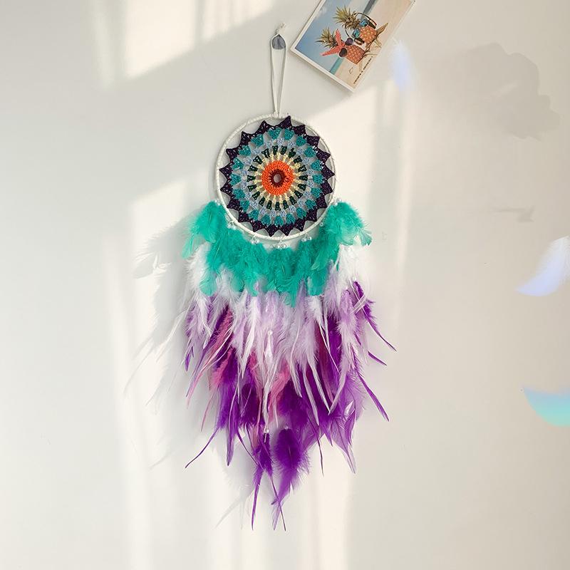 Personalized Christmas Purple Night Dream Catcher Hanging Decoration Fresh Simple Woven Wind Chime Decoration