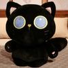 Japanese Fat Cat Plush Toy Doll Cute Black Cat Long Throw Pillow Children'S Bed Sleeping Kitten Doll Woman