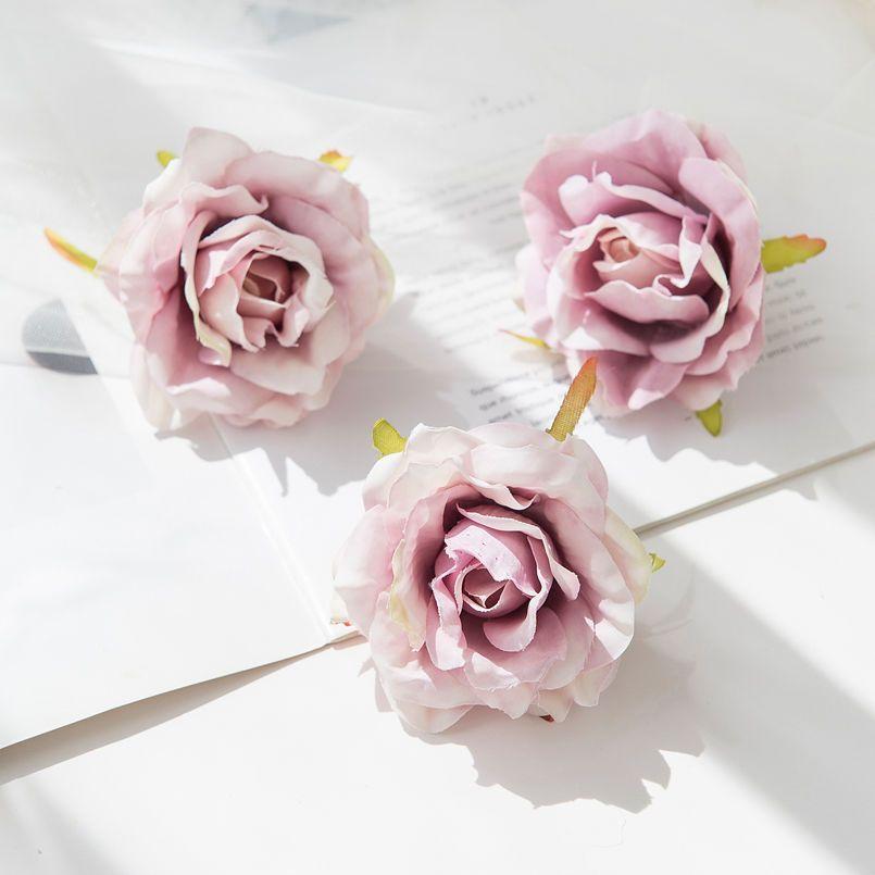 50/100Pcs Silk Rose Artificial Flower Outdoor UV Protection  Wedding Bridal Bouquet Arch Wall Christmas Wreath Home Diy Hot Sale