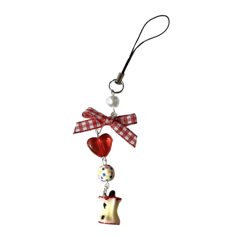 Cute Core Beaded Keychain Lanyard Ornament Stylish Decoration for Bag and Key 1