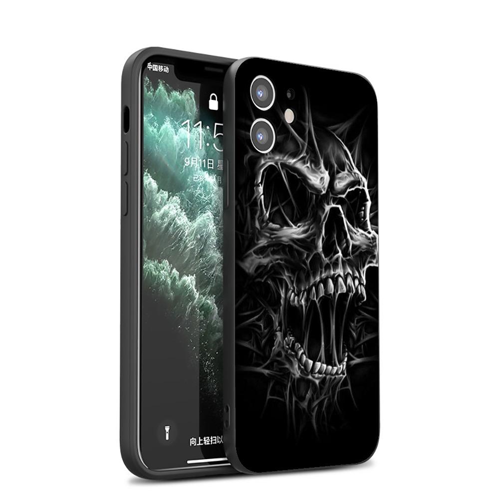 

GX93 Мягкий силиконовый чехол с черепом ужасов для iPhone 13 12 Mini 11 Pro XS Max XR X 8 7 6 6S Plus 5 5S SE 2020 iPhone 13 Pro