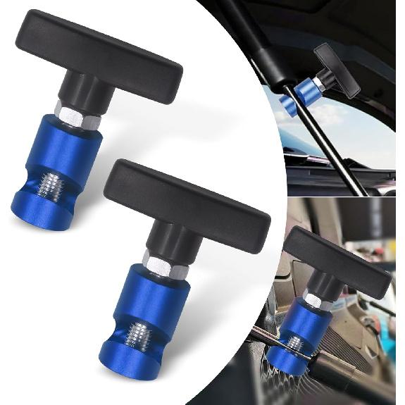 

2 PCS Car Hood Support Rod Fixing Tool, Lift Support Clamp Hood Strut Fixing Clamps Stay Holder for Tailgates and Trunks, T-handle Anti-pinch Safety 2 PCS