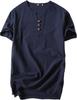 Short Sleeve Summer and and Dry for Available In Large Perfect for Outdoor and Solid Henley Korean Crew Relaxed Slim J.STORE Men's Linen-Like T-Shirt,