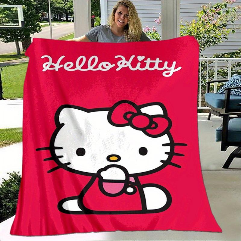 1pc. Hello Kitty Cute Cartoon Blanket - Perfect for Home, Office, Outdoor Use, Gift Idea, Suitable for Al