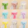 Elegant Design Chair Ribbon Ties Self Tie Chair Cover Decoration Satin Chair Sashes  Wedding Party