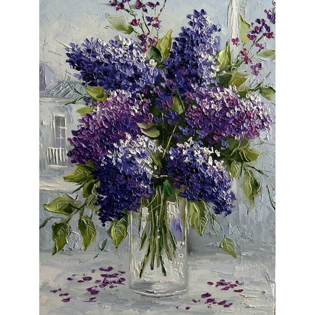 DIY 5D diamantmaleri Blomster Diamantbroderi Helrunde Rhinestones Korssting