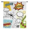 Dialog Box Explosion Tulle Curtains for Living Room Print Sheer Voile Curtain Bedroom Window Screening Drapes Blinds Home Decor