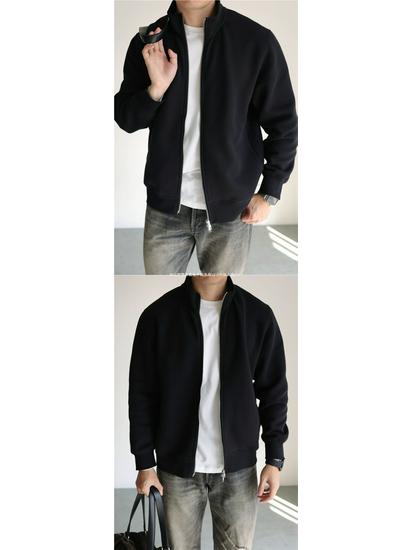 Herren Trendiges Sweatshirt mit Stehkragen und Reißverschluss im japanischen Stil: Knitterfest, Langärmelig, Lässige Business-Sportjacke für den Frühling