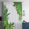 Tropical Flowers And Leaves Sheer Curtains For Bedroom Living Room Kitchen Window Voile Tulle