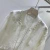 Female Summer Chinese Unique Embroidery Sunscreen Jacket Literary Temperament Solid Color Round Neck Baseball Jacket
