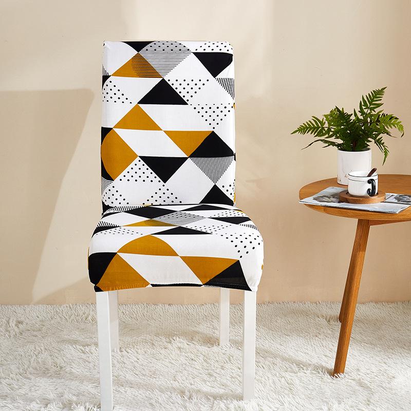 

New Stretch Milk Silk Printed Chair Cover Waterproof Chair Protector Elastic Dining Room Slipcovers for Home Office Hotel 1pc