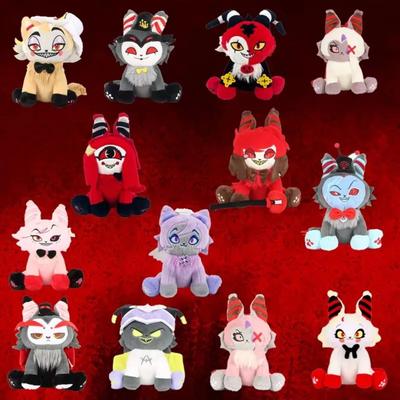 Heiße Katze Plüschtier Lustiger Angel Dust Alastor TV Fans Sammeln Geschenk Niedliche Baumwolle Gefüllte Plüschpuppe Kinder zum Geburtstagsgeschenk