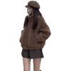 Lamb wool coat women's autumn short Korean version top long sleeve imitation lamb wool stand-up collar small coat