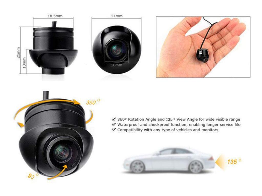 Auto Wayfeng Waterproof 360 Degree Car Front View Camera Parking Cam with No Mirror and No Parking Line WF®