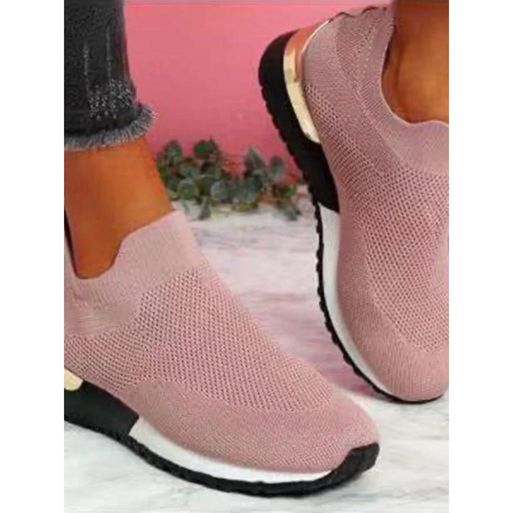 New Socks Women Mesh Breathable Platform Sneakers Fashion Slip on Flat Casual Shoes Ladies Vulcanized Shoes Zapatillas Mujer