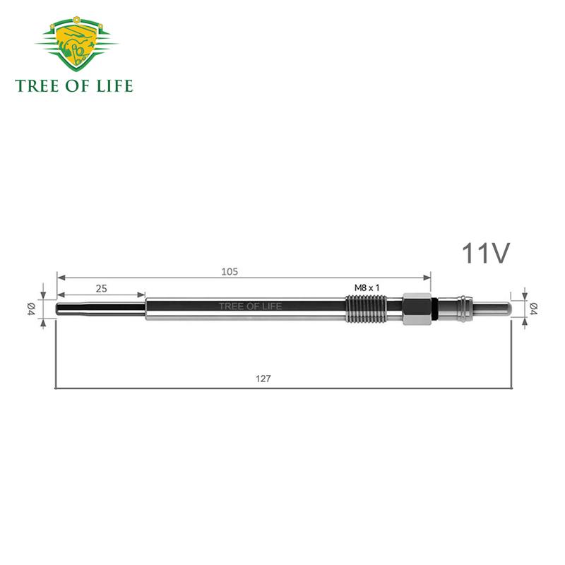5X 11V Dual Core Heater Glow Plugs For VOLVO S60 I S80 I V70 II XC70 I XC90 I  2.4 D 2001-2010 8631607 4U3Q-6M090-AA 4U3Q6M090AB