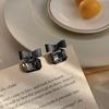 New Jewelry Fashion Black Bowknot Cube Crystal Earring Square Bow Earrings For Women Pretty Gift