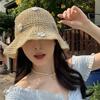 Stylish Blue Floral Straw Fisherman Hat For Women With Wide Brim Breathable Design Ideal For Sun Protection