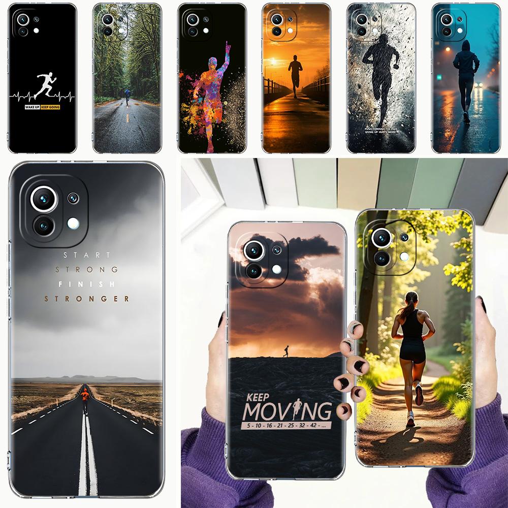 Phone Case For Xiaomi Mi 15 14 13 12 11 Lite 15T 13T 12T Pro Poco X7 X6 X5 Pro 5G X3 NFC F7 F6 F5 Cover Run marathon Running