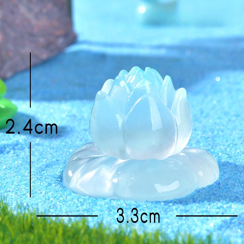 Leuchtende Blütenknospen Lotus Ökologisches AquariumAquarium Landschaftsdekoration Harzzubehör und Ornamente
