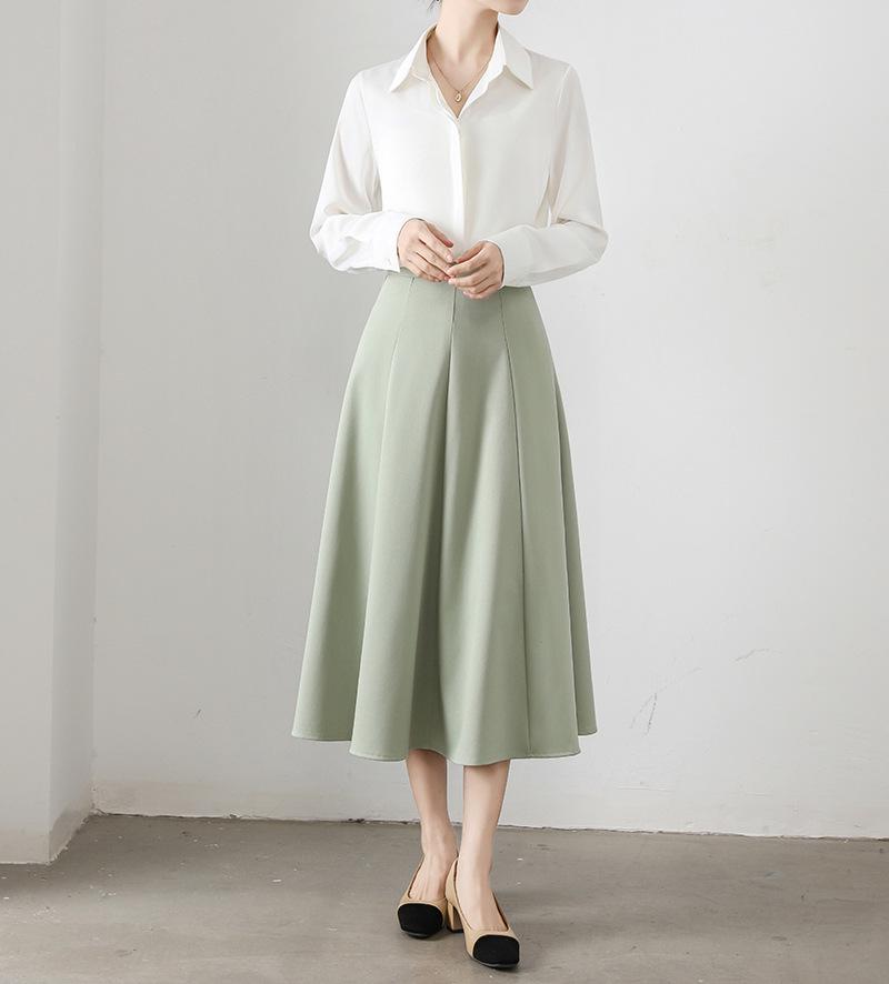 Women's Retro Satin Loose-Fit Long Sleeve Shirt - Hidden Placket, Hong Kong Style, Light Luxury for Spring & Autumn