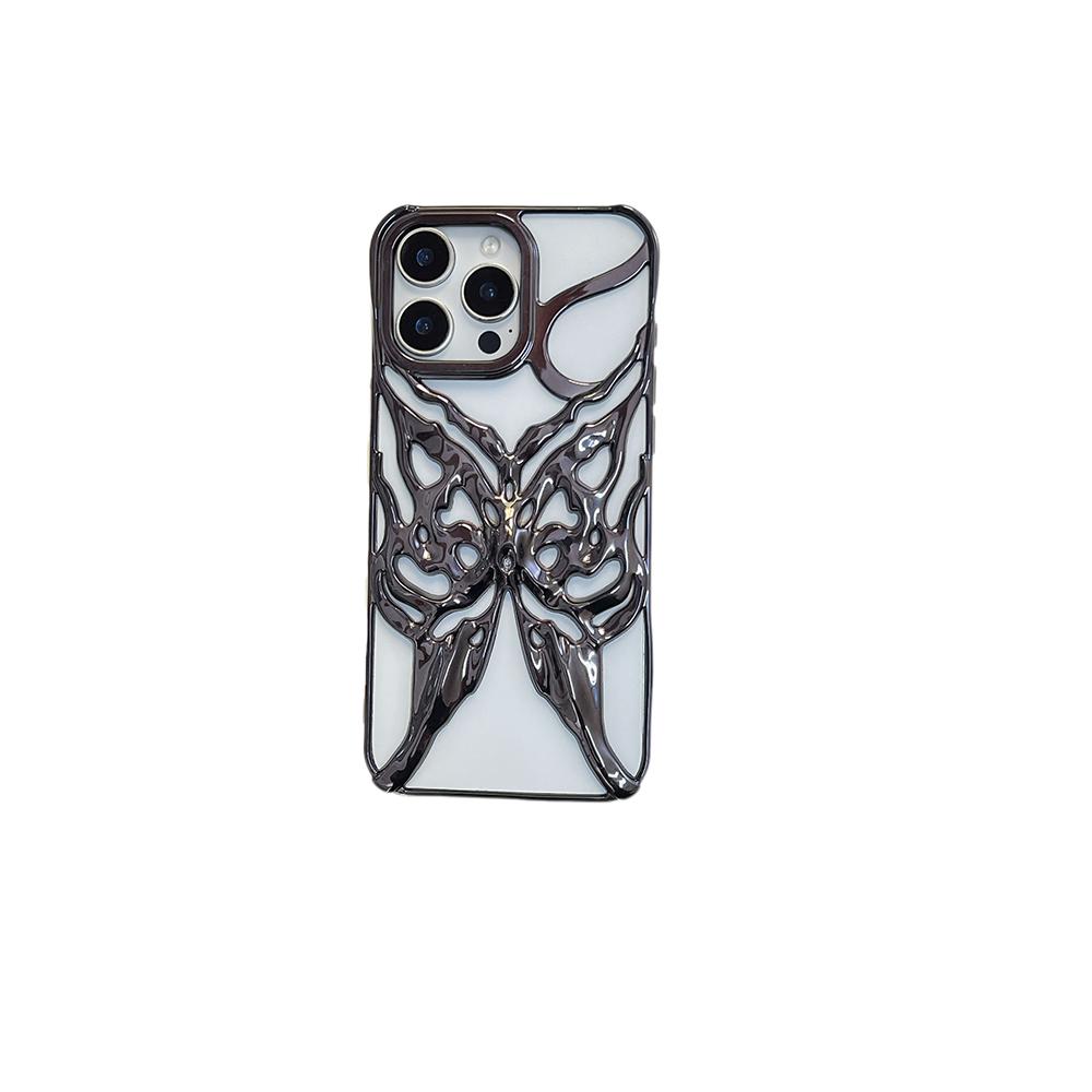 Etui 3D z motylem i płomieniem odprowadzające ciepło na telefon iPhone 16 15 14 13 12 11 Pro Max 16E Galwanizowane Odporne na wstrząsy Miękkie etui