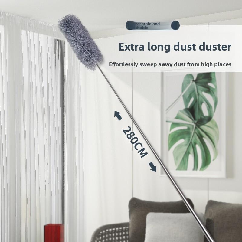 Household Dusting Feather Duster With Extendable Rod For Home Office And Cleaning Use