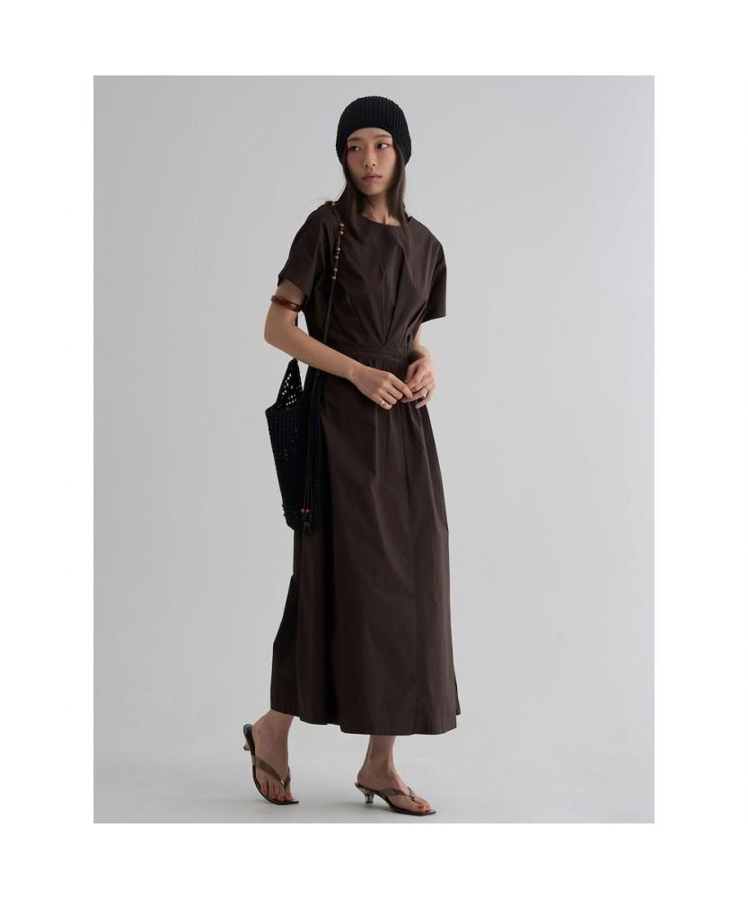 8SECONDS Cotton Short Sleeve Long Dress Brown