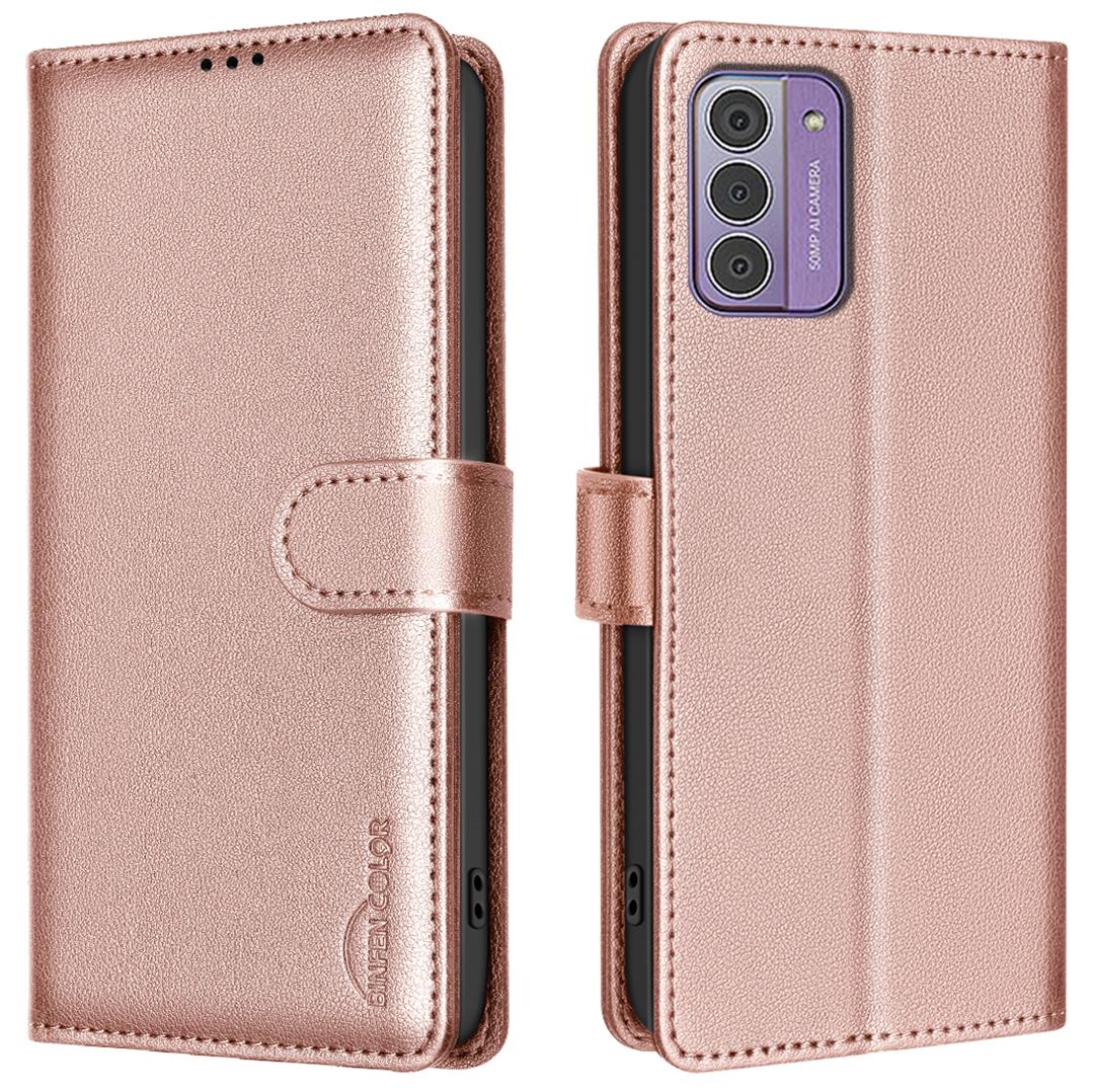 

BINFEN COLOR BF32 For Nokia G42/G310 Shockproof Phone Case Leather Stand Shell RFID Blocking Phone Cover C