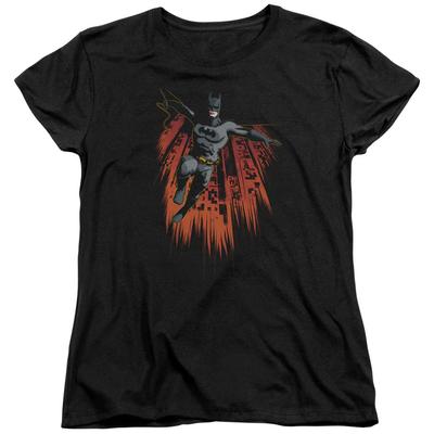 Batman Majestic Damen T-Shirt Schwarz Offiziell Lizenziert