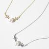 One Deer Has You Sterling Silver Necklace with Freshwater Pearl and Elk Antlers Design