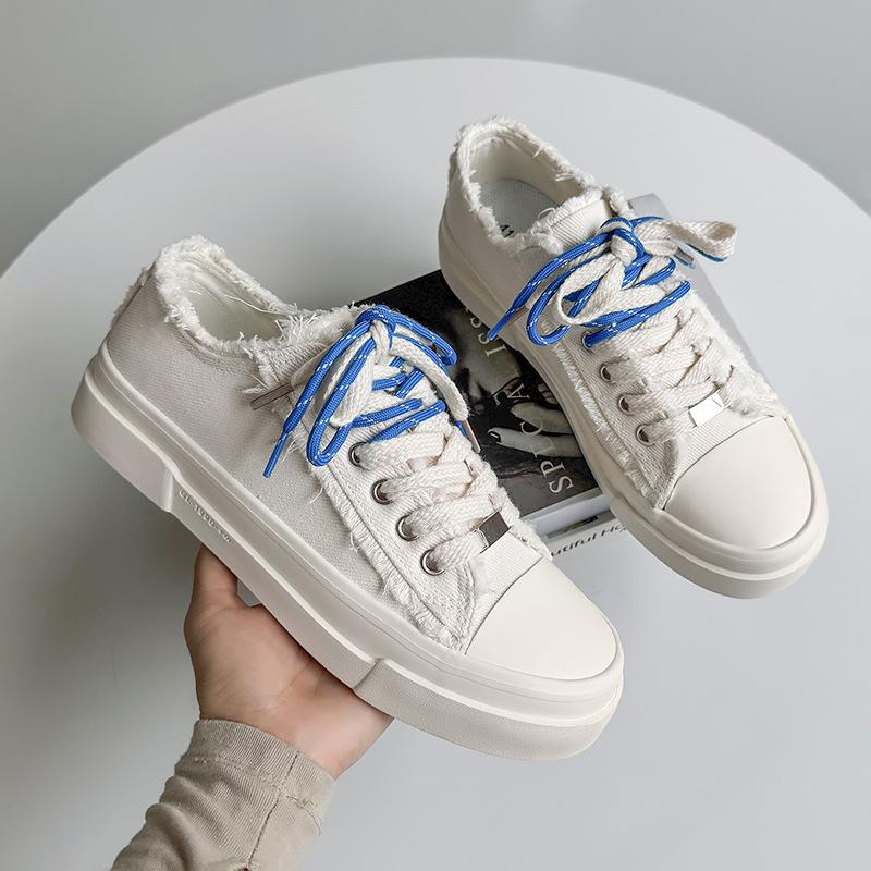 

Luxury Designer Platform Canvas Shoes for Men Fashion Lace-Up Vulcanize Shoes for Men Summer Casual Rubber White Men s Sneakers 39 белый