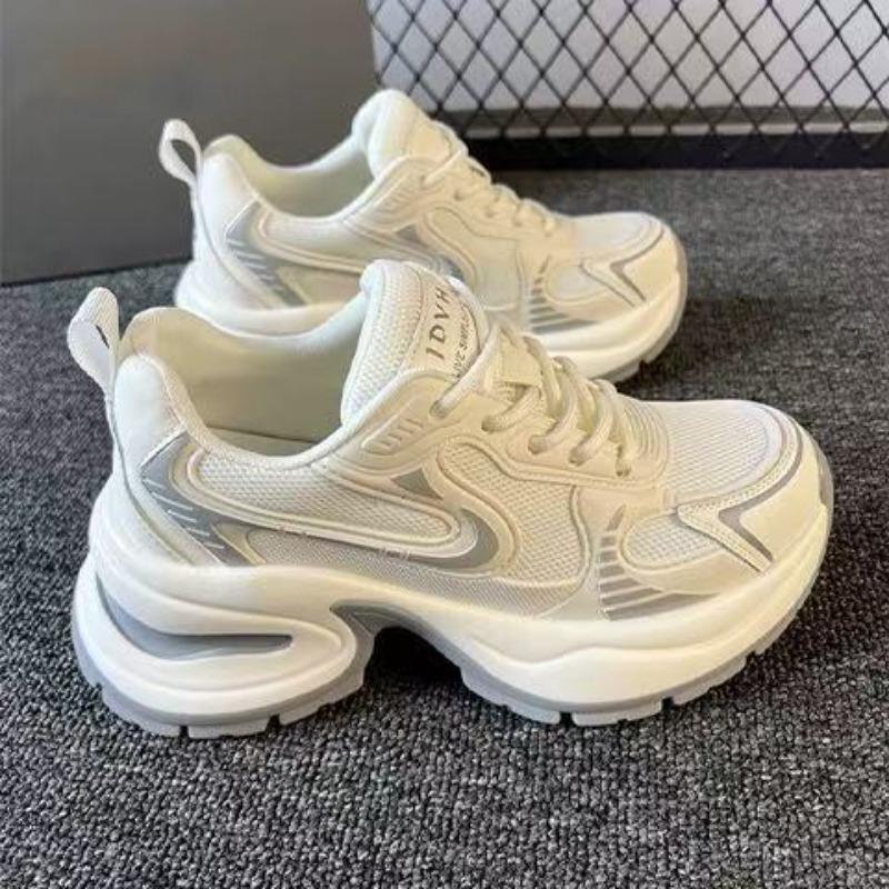 White little man fried street heightening platform dad shoes women's summer new thin mesh breathable sneakers