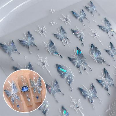 Butterfly Shape Shiny Nail Sticker Nail Styling Stereoscopic Nail Decal DIY Art Salon Nail Art Enthusiasts