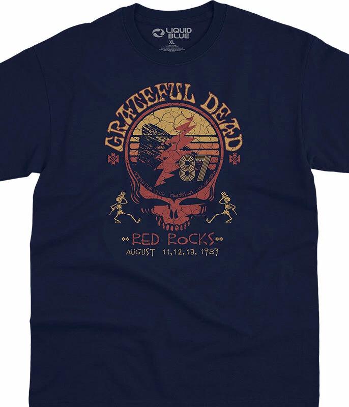 Новая футболка с изображением GRATEFUL DEAD, RED ROCKS 87, Tie Dye, ЛИЦЕНЗИРОВАННАЯ, КОНЦЕРТНАЯ L