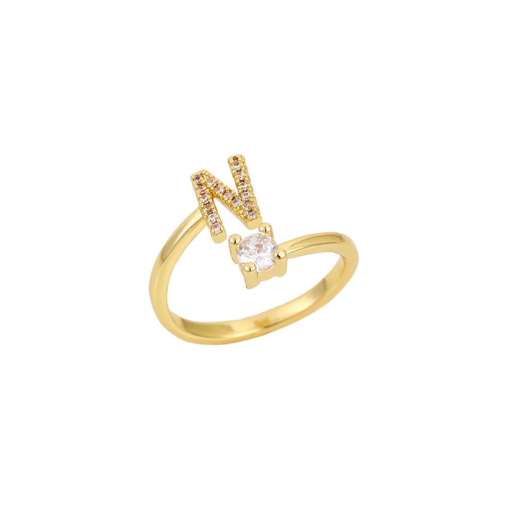 26 Letters Adjustable Open Ring: Women's Niche Design for Index or Pinky Finger - Fashionable Korean Style