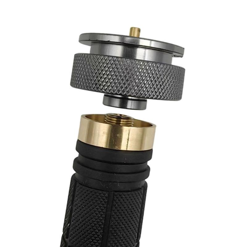 Quick Connecting Gas Lamp Adapter Copper Rubber Texture Outdoor Gas Lights Connectors for Night Camping Extended Handle