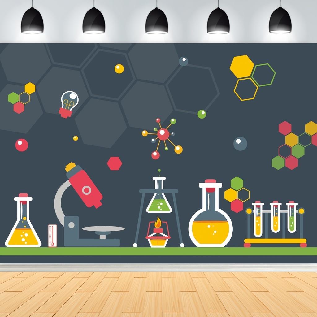 One piece a chemical science themed birthday background cloth crazy science fun scientist s birthday celebration 100x150cm