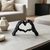 Halloween Herz Hände Skulptur Skelett Handgeste Schreibtisch Harz Figur Herzform Liebe Ornament für Wohnzimmer Regal Couchtisch Mittelstück