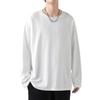 T-shirt da uomo morbida traspirante vestibilità comoda pullover maglietta girocollo manica lunga tinta unita per casa palestra abbigliamento da strada top