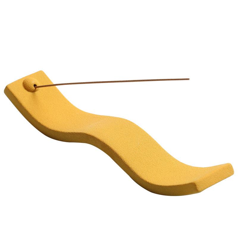 Creative Coarse Pottery Incense Holder - Reclining Sandalwood Burner & Ornament for Home or Office.