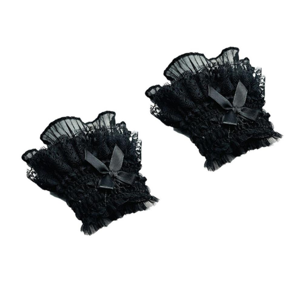 1Pair Costume Accessory Detachable Sleeves Cuffs Solid Color Fake Sleeves Cuffs  Daily Accessory