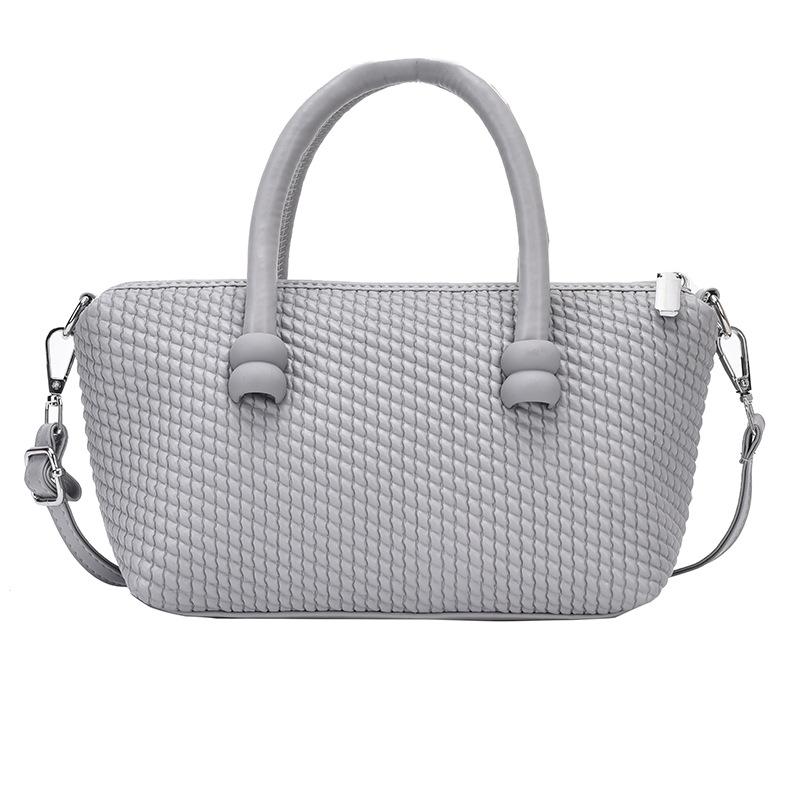 Summer New Trend Fashion Shopping Bag Woven Shoulder Bag Plaid Tote Women's Bag