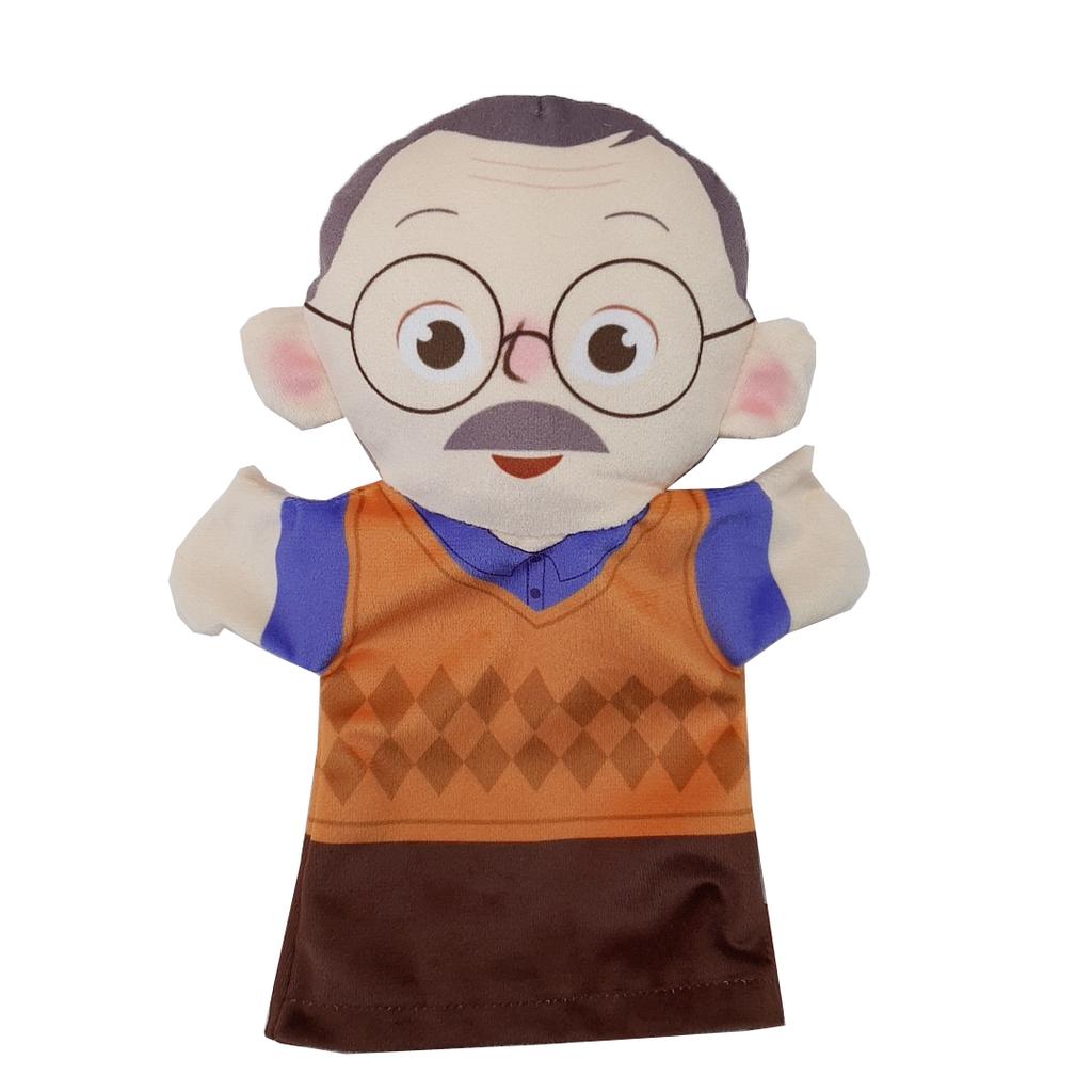 Hand Puppet Family Member Stuffed Toys Soft Hand Dolls Dad Mom Grandparents Finger Glove Parent Child Activities Props Kid Gifts