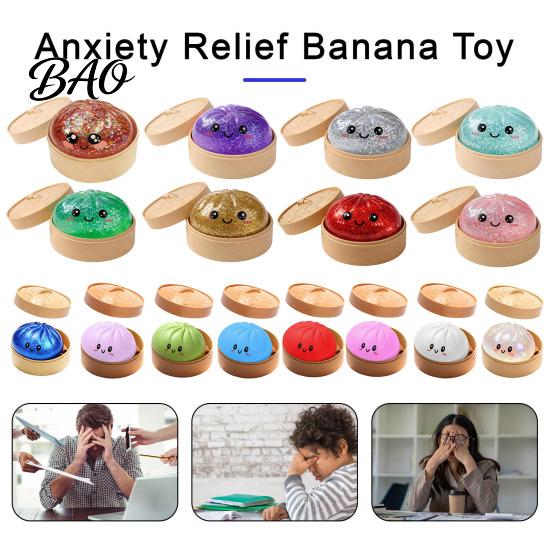 Glitzer-Quetschspielzeug Dampfbrötchen-Spielzeug, Niedliche Knödel-Stressabbau-Ball, Angstlösende Langsam aufsteigende Dekompression für den Schreibtisch, Kawaii Fidget-Geschenk zum Quetschen